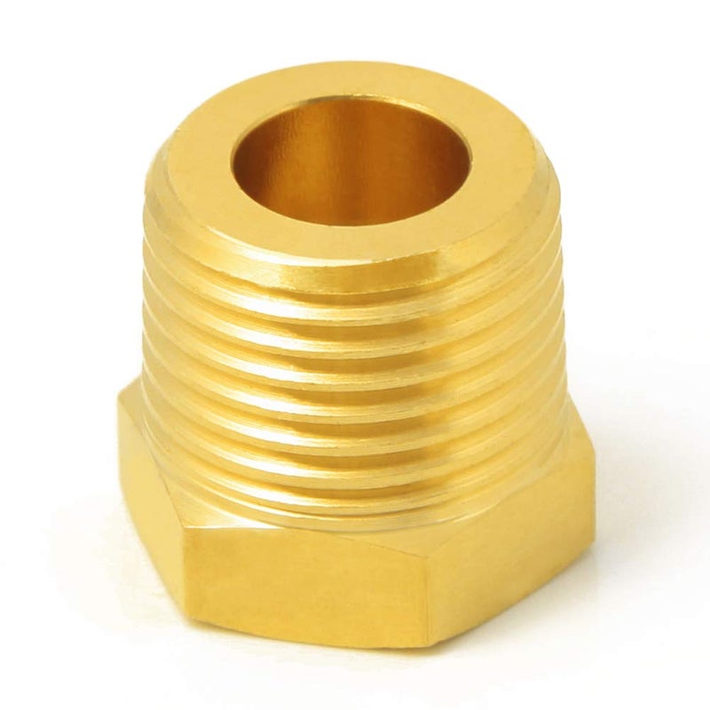 Metaland Brass Reducer Hex Bushing, 1/4" Male NPT to 1/8" Female NPT, Reducing Pipe Adapter Fitting (Pack of 5) - Image 2